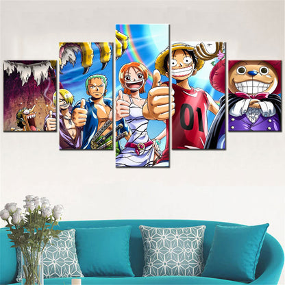 One Piece Canvas Wall Art - OP5132 - Monkey D. Luffy - Roronoa Zoro - Sanji - Straw Hat Crew