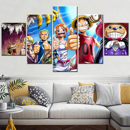 One Piece Canvas Wall Art - OP5132 - Monkey D. Luffy - Roronoa Zoro - Sanji - Straw Hat Crew