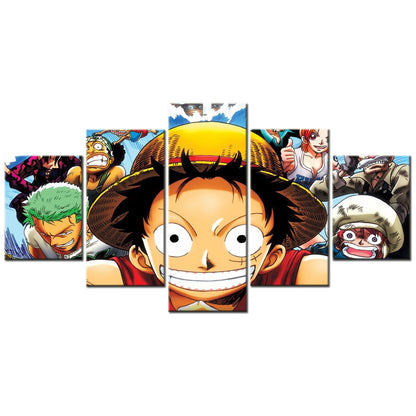 One Piece Canvas Wall Art - OP5134 - Monkey D. Luffy - Roronoa Zoro - Trafalgar Law - Nami - Usopp