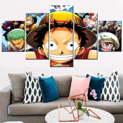 One Piece Canvas Wall Art - OP5134 - Monkey D. Luffy - Roronoa Zoro - Trafalgar Law - Nami - Usopp