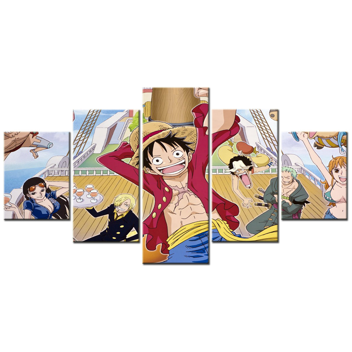 One Piece Canvas Wall Art - OP5135 - Monkey D. Luffy - Roronoa Zoro - Sanji - Straw Hat Crew