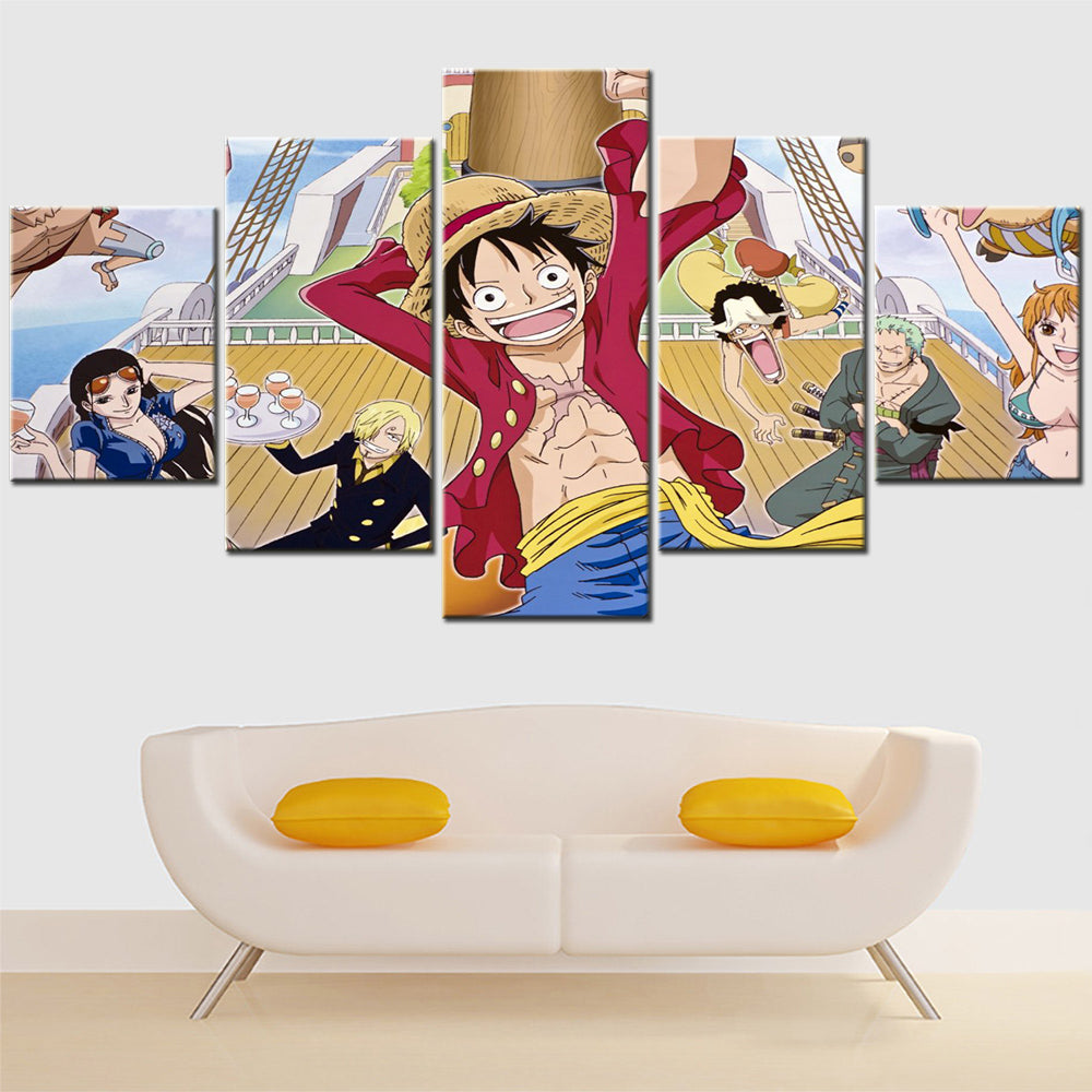 One Piece Canvas Wall Art - OP5135 - Monkey D. Luffy - Roronoa Zoro - Sanji - Straw Hat Crew