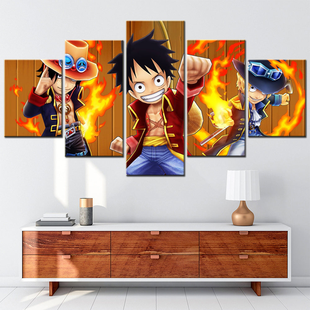 One Piece Canvas Wall Art - OP5139 - Monkey D. Luffy - Sabo - Eustass Kid