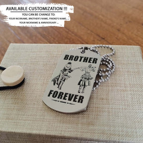 One Piece Dog Tag - Brother Forever - Call On Me Brother - Monkey D. Luffy - Roronoa Zoro - One Piece Necklace - Engrave Dog Tag