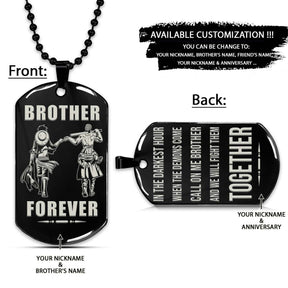 One Piece Dog Tag - Brother Forever - Call On Me Brother - Monkey D. Luffy - Roronoa Zoro - One Piece Necklace - Engrave Dog Tag