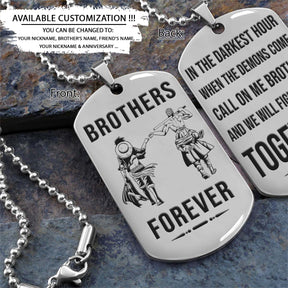 One Piece Dog Tag - Brothers Forever - Call On Me Brother - Monkey D. Luffy - Roronoa Zoro - One Piece Necklace - Engrave Dog Tag