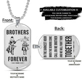 One Piece Dog Tag - Brothers Forever - Call On Me Brother - Monkey D. Luffy - Roronoa Zoro - One Piece Necklace - Engrave Dog Tag