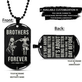 One Piece Dog Tag - Brothers Forever - It's About Being Better Than You Were The Day Before - Monkey D. Luffy - Roronoa Zoro - One Piece Necklace - Engrave Dog Tag