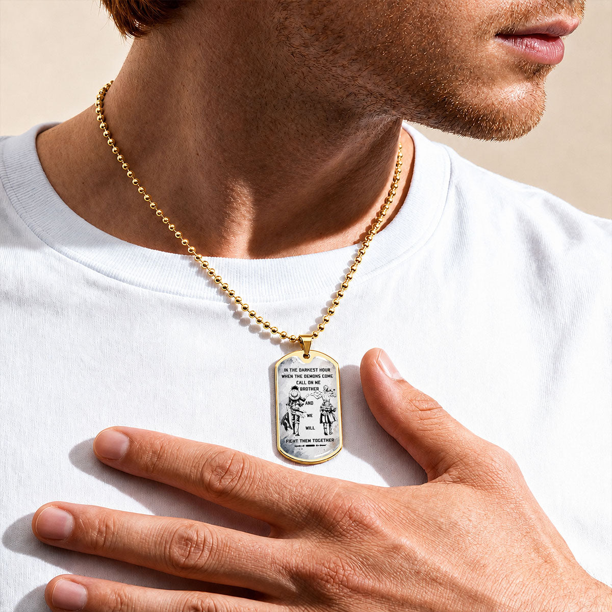 One Piece Dog Tag Necklace - OPDL001 - Monkey D. Luffy - Roronoa Zoro - Call On Me Brother - Military Ball Chain