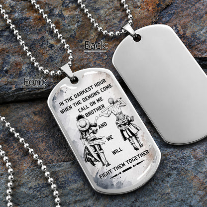 One Piece Dog Tag Necklace - OPDL001 - Monkey D. Luffy - Roronoa Zoro - Call On Me Brother - Military Ball Chain