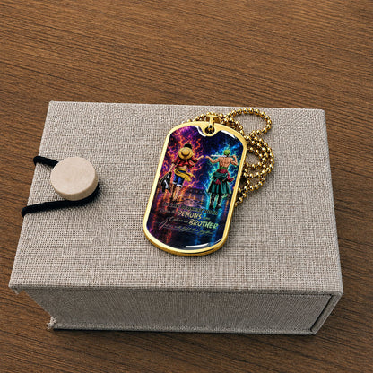 One Piece Dog Tag Necklace - OPDL010 - Monkey D. Luffy - Roronoa Zoro - Call On Me Brother - Military Ball Chain