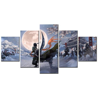 One Piece - 5 Pieces Wall Art - Roronoa Zoro - Printed Wall Pictures Home Decor - One Piece Poster - One Piece Canvas