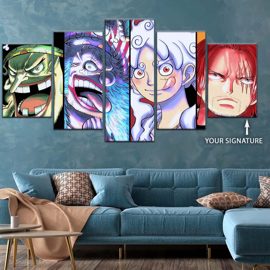 One Piece Wall Art - OP5069 - Monkey D. Luffy Gear 5 - Buggy & Teach - One Piece Poster - One Piece Canvas