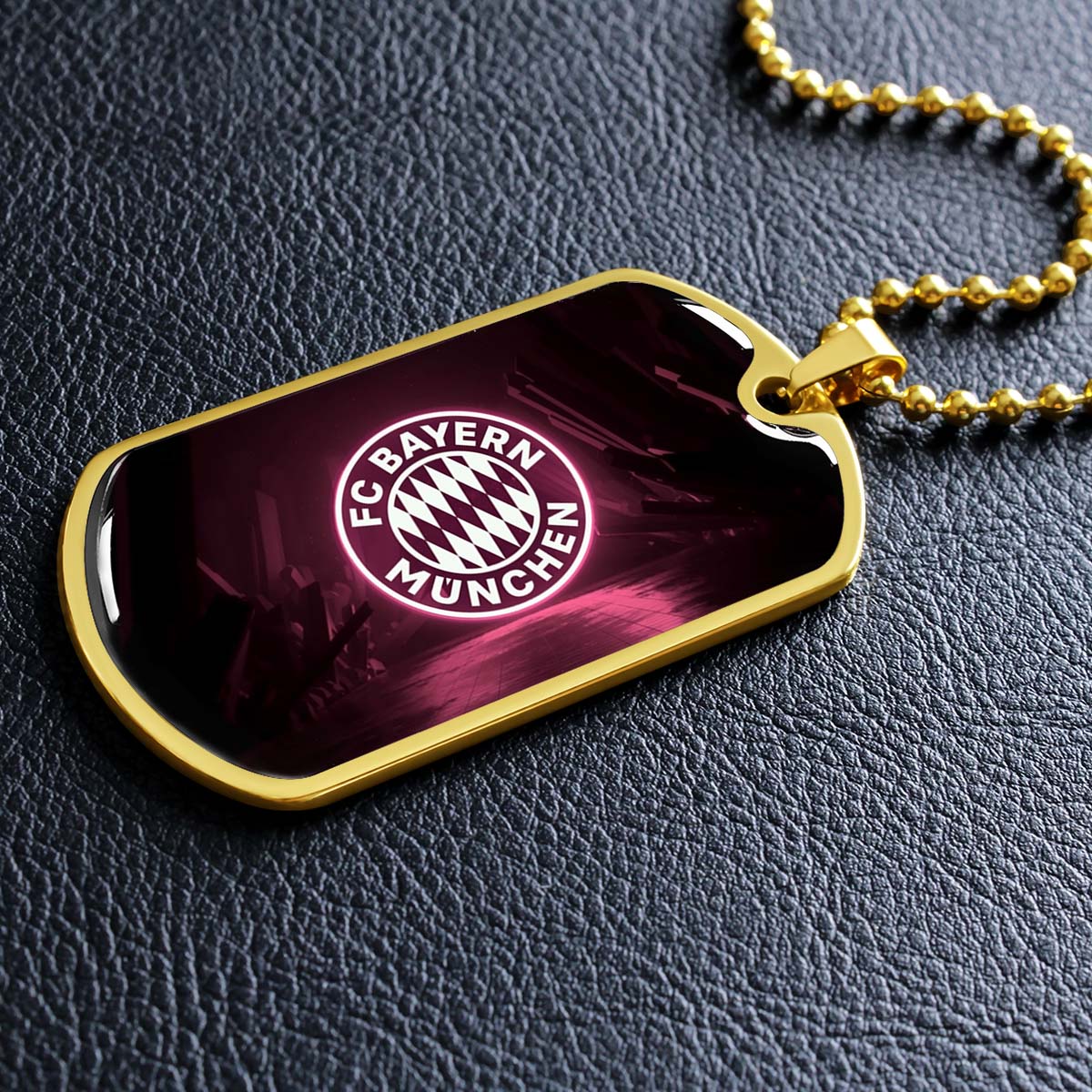 Soccer Dog Tag Necklace - SCD002 - FC Bayern Munich - Military Ball Chain