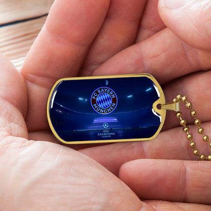 Soccer Dog Tag Necklace - SCD003 - FC Bayern Munich - UEFA Champions League - Military Ball Chain