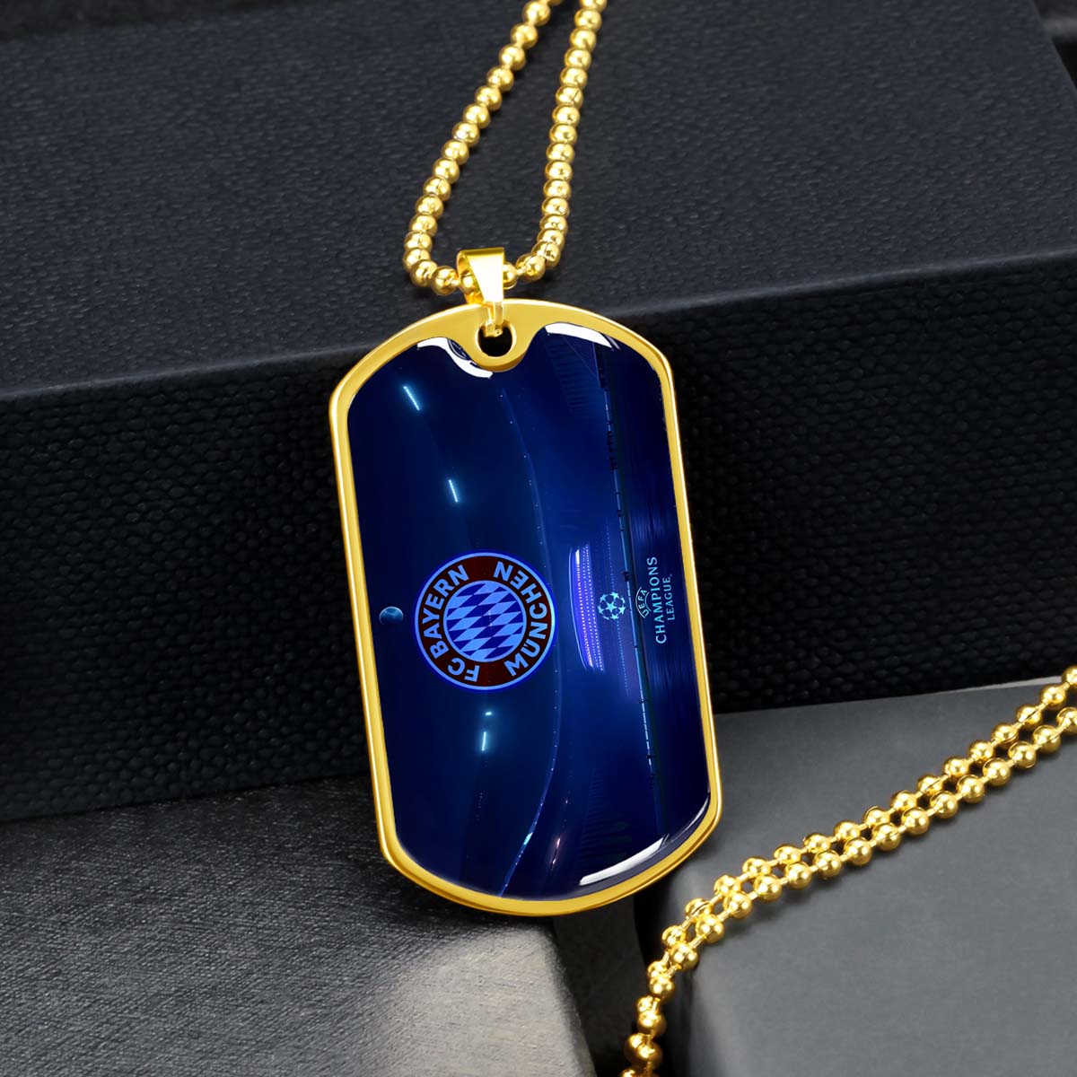 Soccer Dog Tag Necklace - SCD003 - FC Bayern Munich - UEFA Champions League - Military Ball Chain