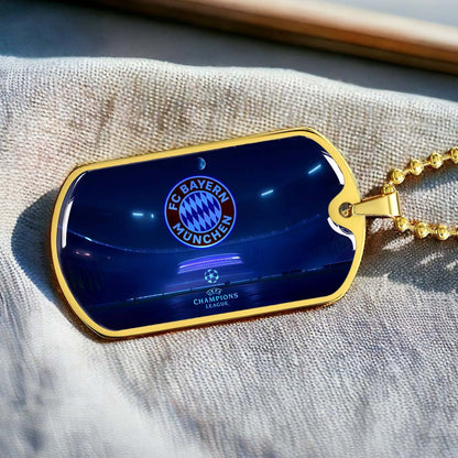 Soccer Dog Tag Necklace - SCD003 - FC Bayern Munich - UEFA Champions League - Military Ball Chain