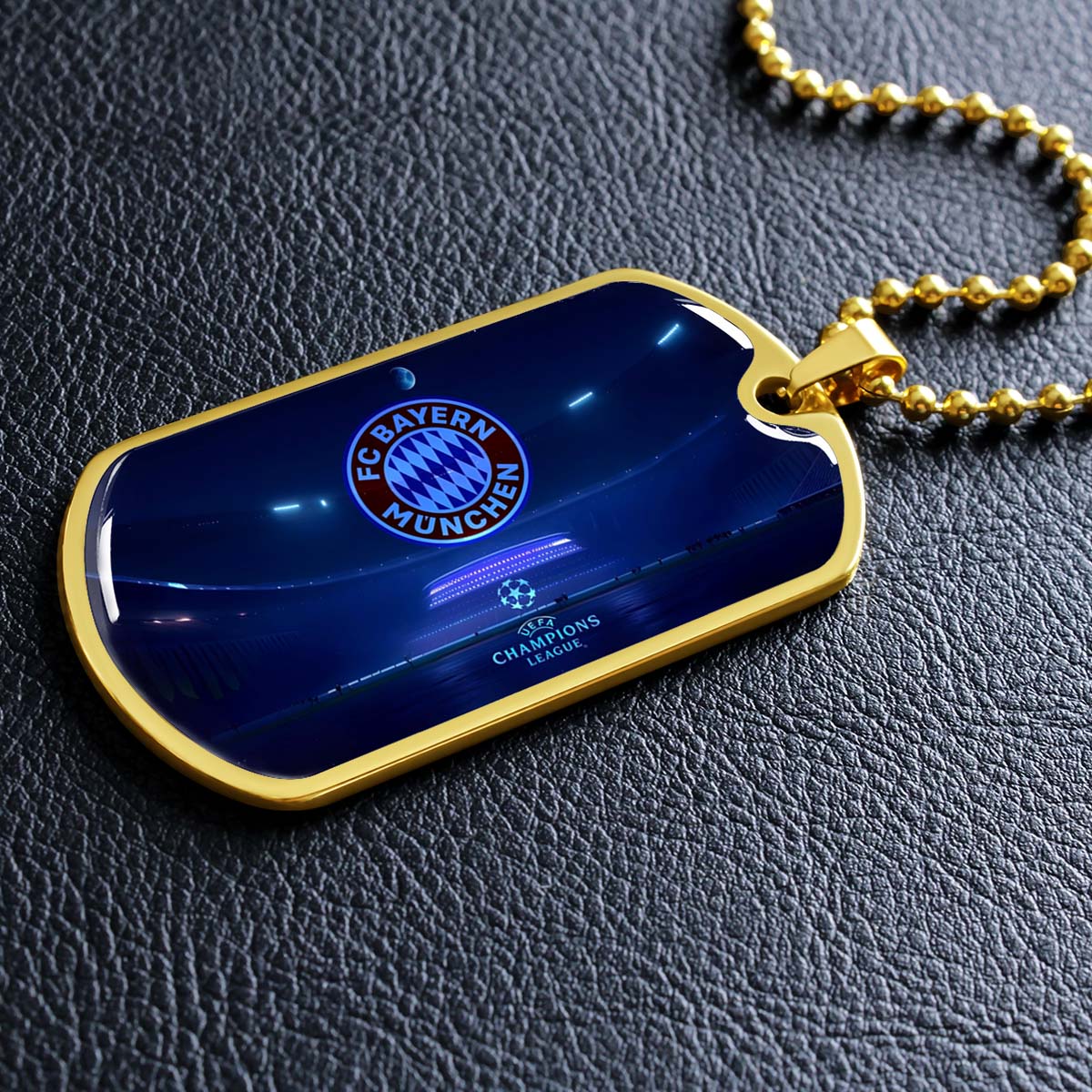 Soccer Dog Tag Necklace - SCD003 - FC Bayern Munich - UEFA Champions League - Military Ball Chain