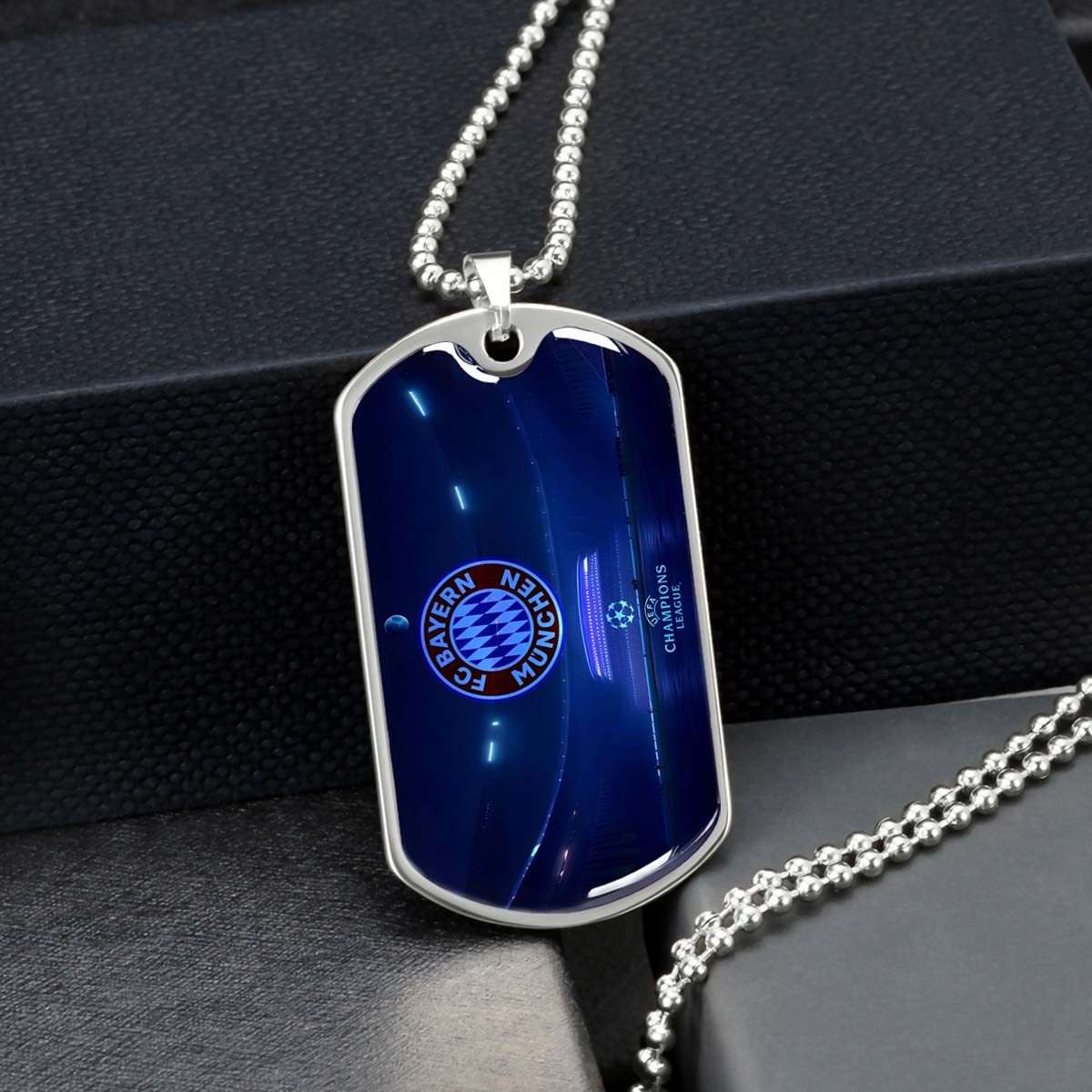 Soccer Dog Tag Necklace - SCD003 - FC Bayern Munich - UEFA Champions League - Military Ball Chain