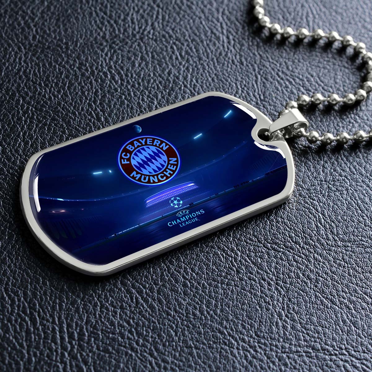 Soccer Dog Tag Necklace - SCD003 - FC Bayern Munich - UEFA Champions League - Military Ball Chain