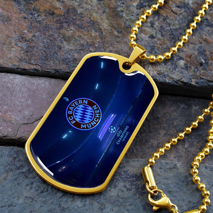 Soccer Dog Tag Necklace - SCD003 - FC Bayern Munich - UEFA Champions League - Military Ball Chain