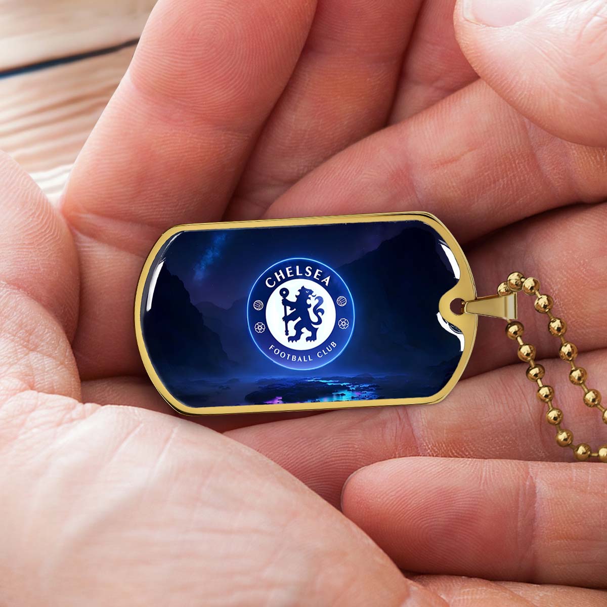 Soccer Dog Tag Necklace - SCD004 - Chelsea FC - Football Club - Military Ball Chain