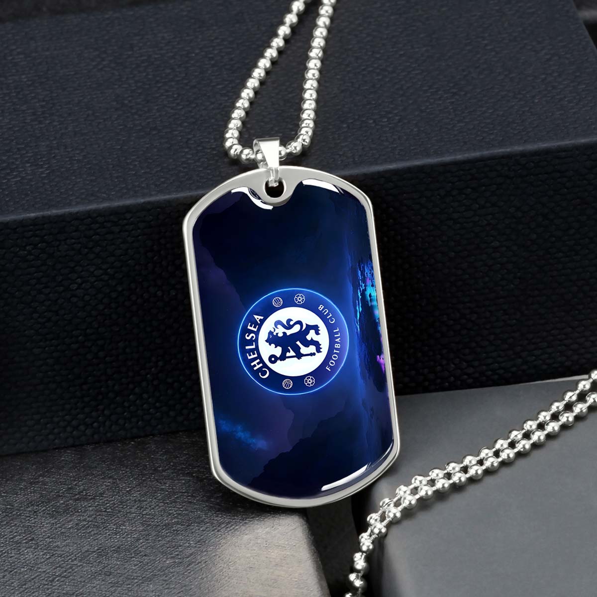 Soccer Dog Tag Necklace - SCD004 - Chelsea FC - Football Club - Military Ball Chain