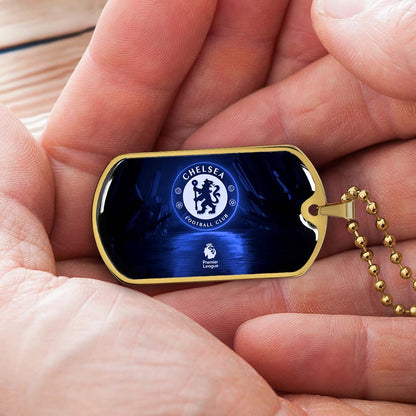 Soccer Dog Tag Necklace - SCD005 - Chelsea FC - Football Club - Military Ball Chain