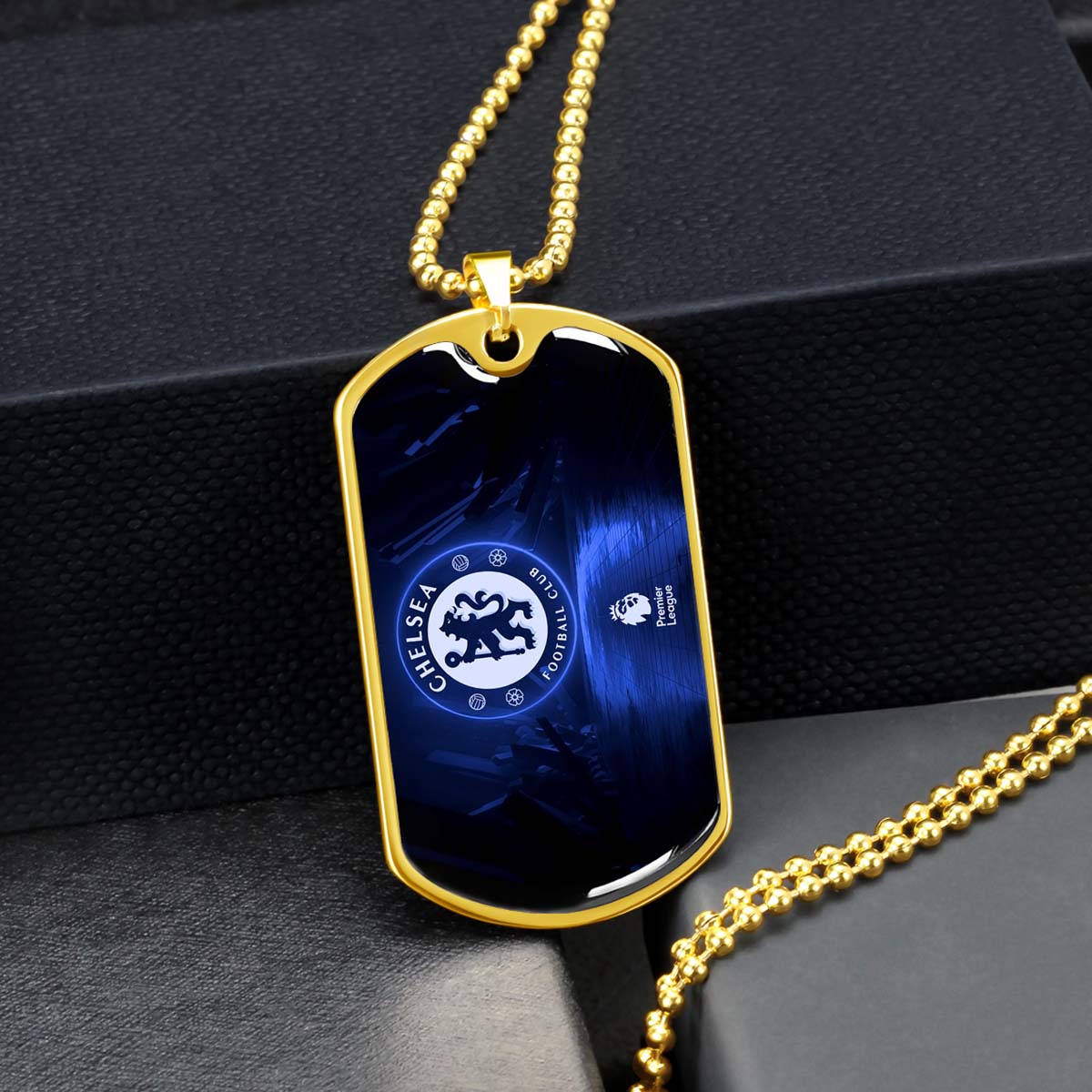 Soccer Dog Tag Necklace - SCD005 - Chelsea FC - Football Club - Military Ball Chain