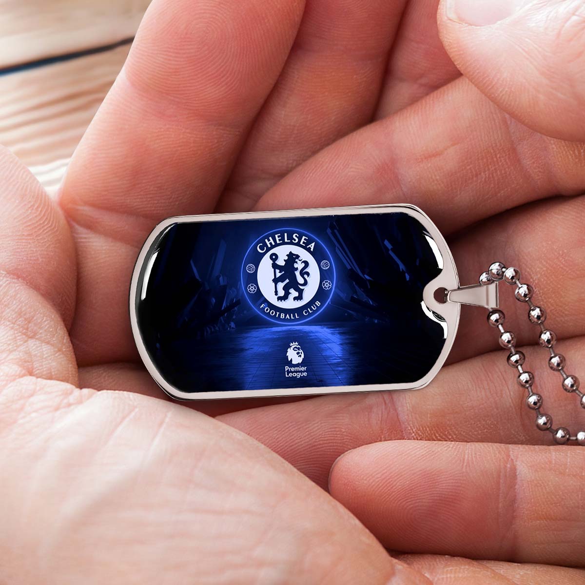 Soccer Dog Tag Necklace - SCD005 - Chelsea FC - Football Club - Military Ball Chain