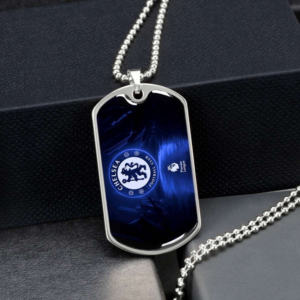 Soccer Dog Tag Necklace - SCD005 - Chelsea FC - Football Club - Military Ball Chain