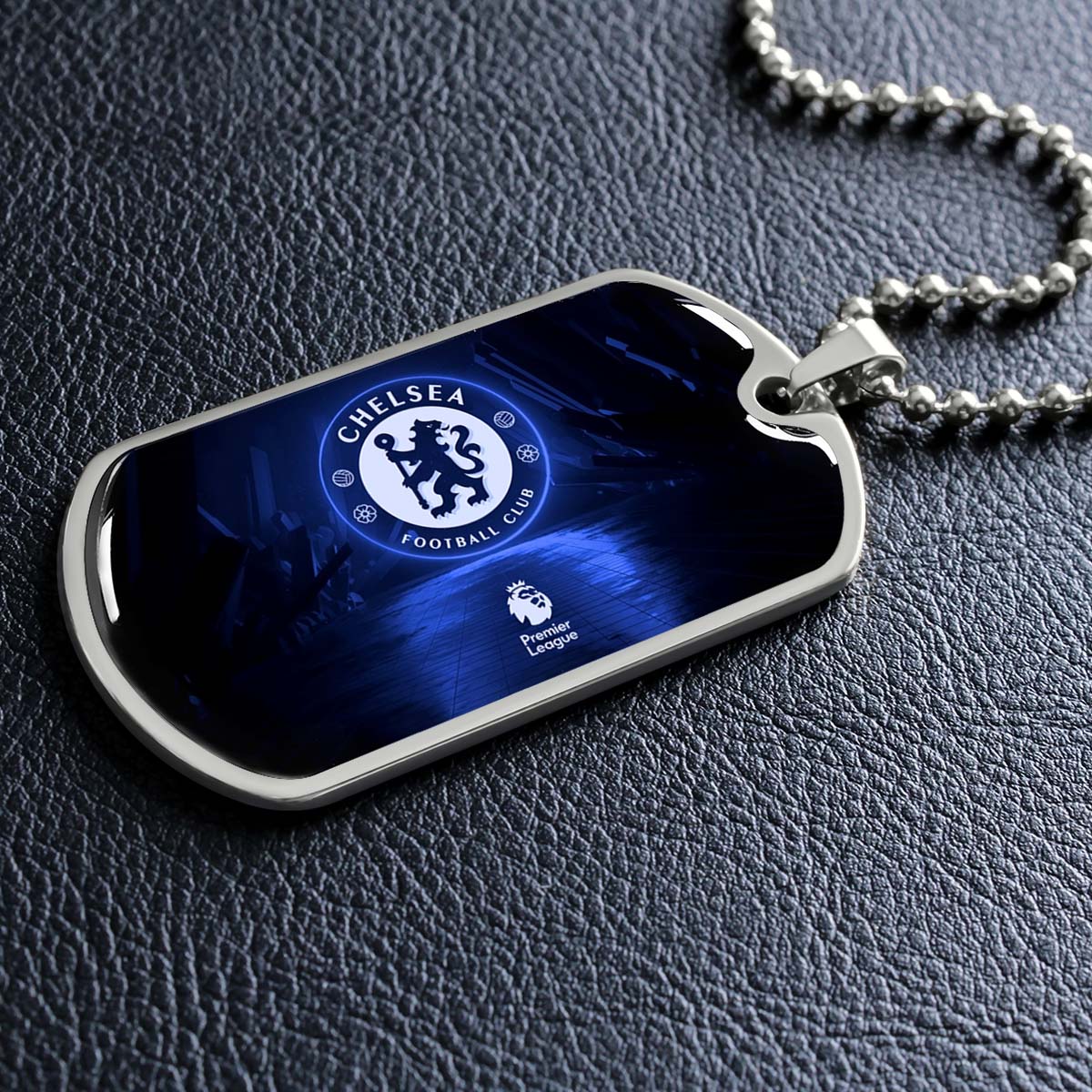Soccer Dog Tag Necklace - SCD005 - Chelsea FC - Football Club - Military Ball Chain