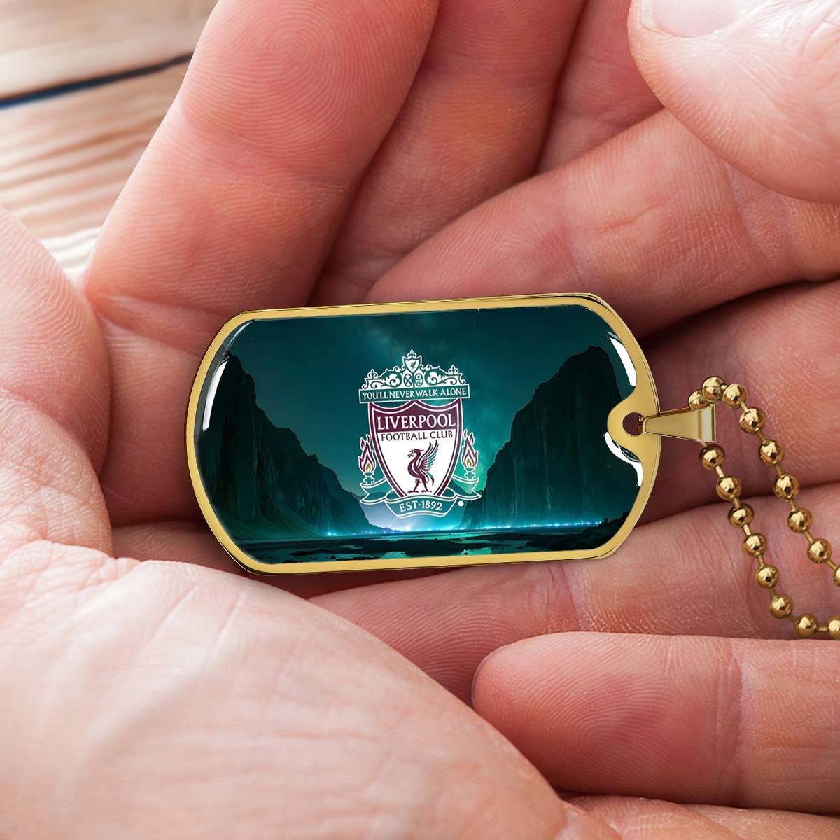Soccer Dog Tag Necklace - SCD006 - You Never Walk Alone - Liverpool FC - Football Club - Military Ball Chain