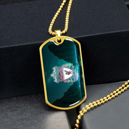 Soccer Dog Tag Necklace - SCD006 - You Never Walk Alone - Liverpool FC - Football Club - Military Ball Chain