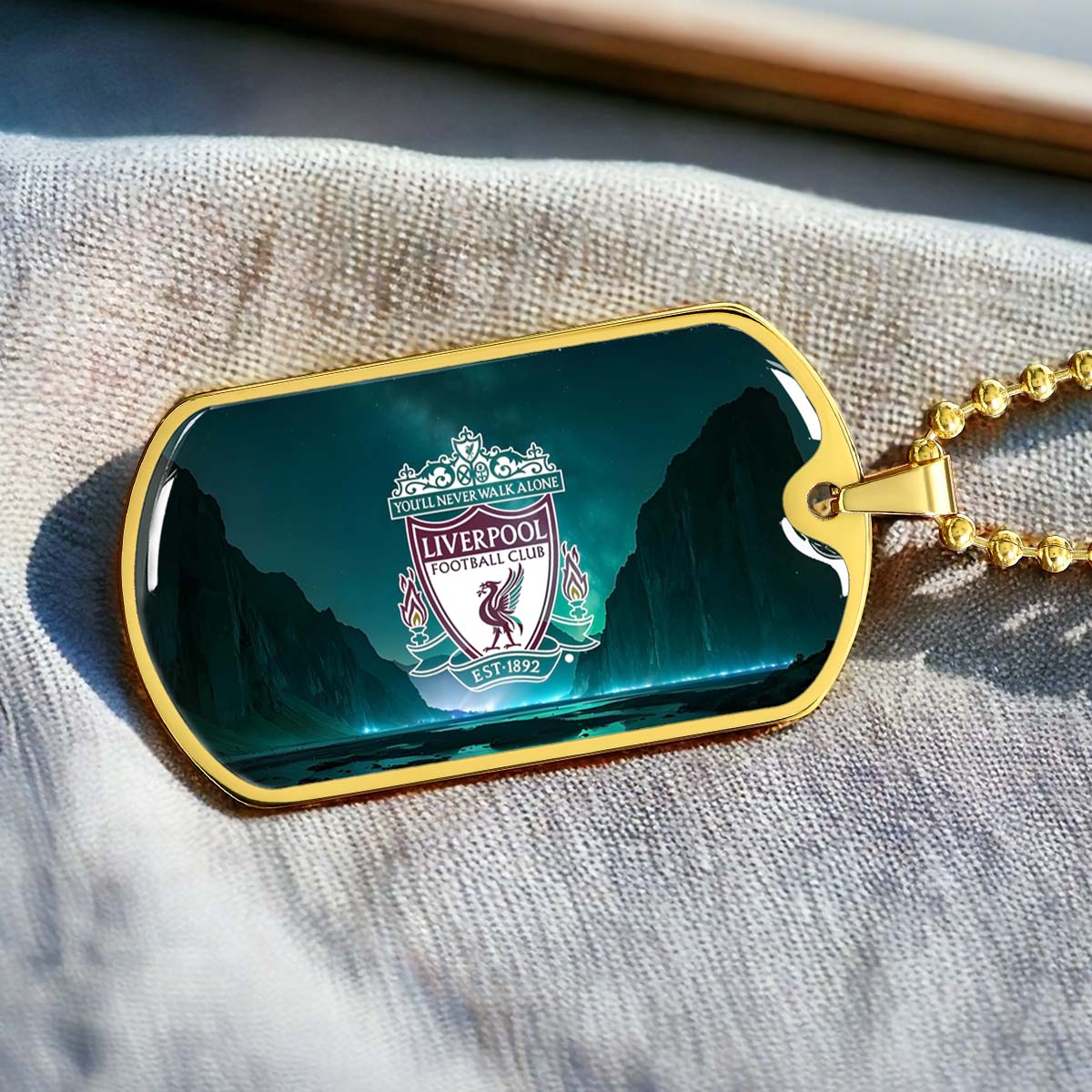 Soccer Dog Tag Necklace - SCD006 - You Never Walk Alone - Liverpool FC - Football Club - Military Ball Chain
