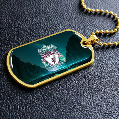 Soccer Dog Tag Necklace - SCD006 - You Never Walk Alone - Liverpool FC - Football Club - Military Ball Chain