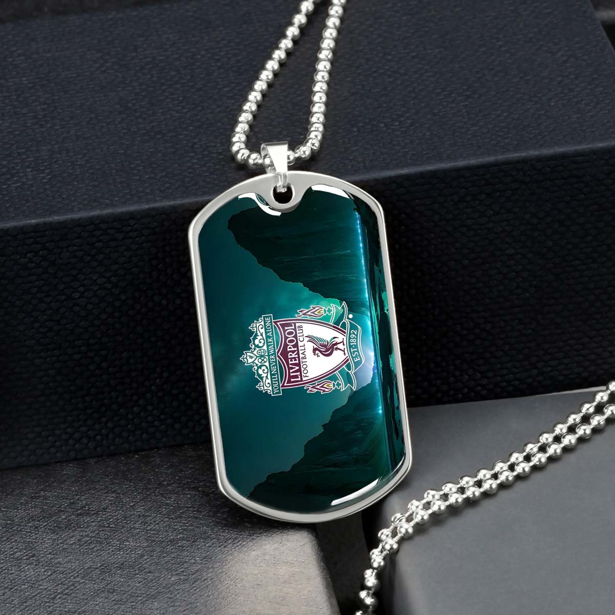 Soccer Dog Tag Necklace - SCD006 - You Never Walk Alone - Liverpool FC - Football Club - Military Ball Chain