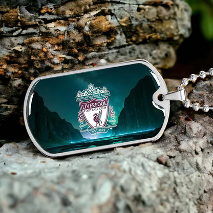 Soccer Dog Tag Necklace - SCD006 - You Never Walk Alone - Liverpool FC - Football Club - Military Ball Chain