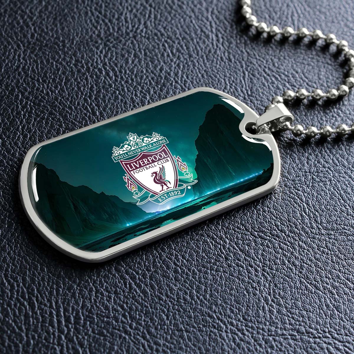 Soccer Dog Tag Necklace - SCD006 - You Never Walk Alone - Liverpool FC - Football Club - Military Ball Chain