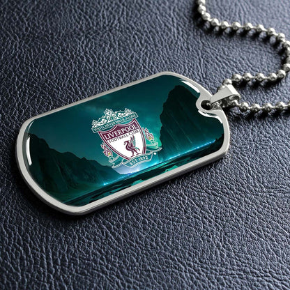Soccer Dog Tag Necklace - SCD006 - You Never Walk Alone - Liverpool FC - Football Club - Military Ball Chain