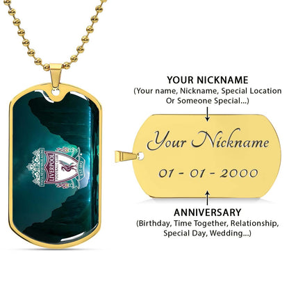 Soccer Dog Tag Necklace - SCD006 - You Never Walk Alone - Liverpool FC - Football Club - Military Ball Chain