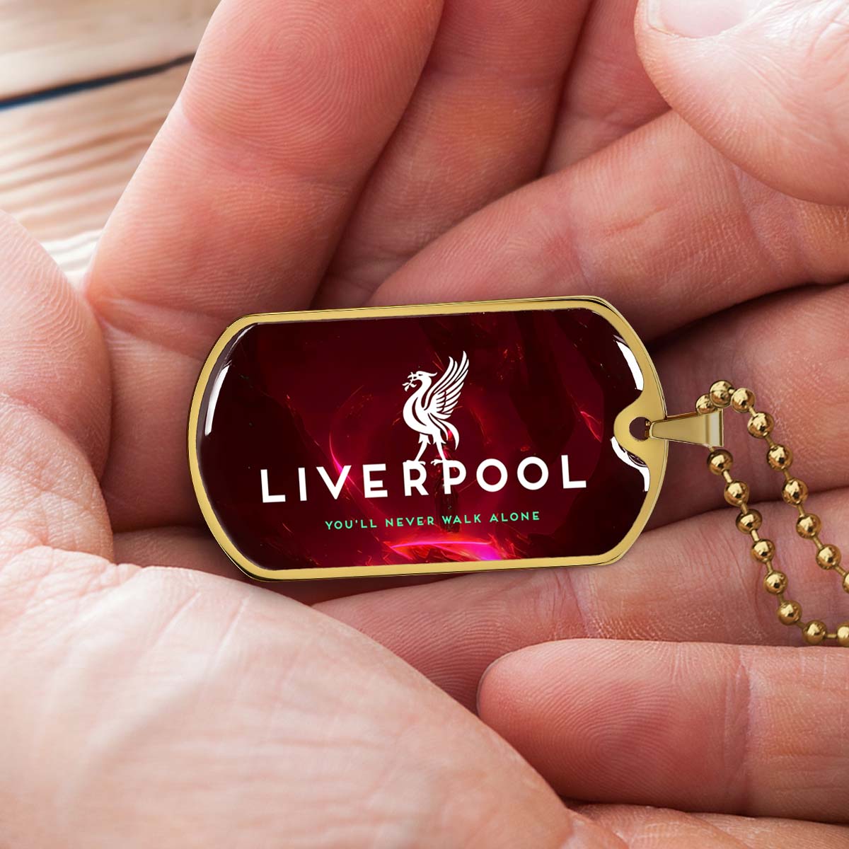 Soccer Dog Tag Necklace - SCD007 - You Never Walk Alone - Liverpool FC - Football Club - Military Ball Chain