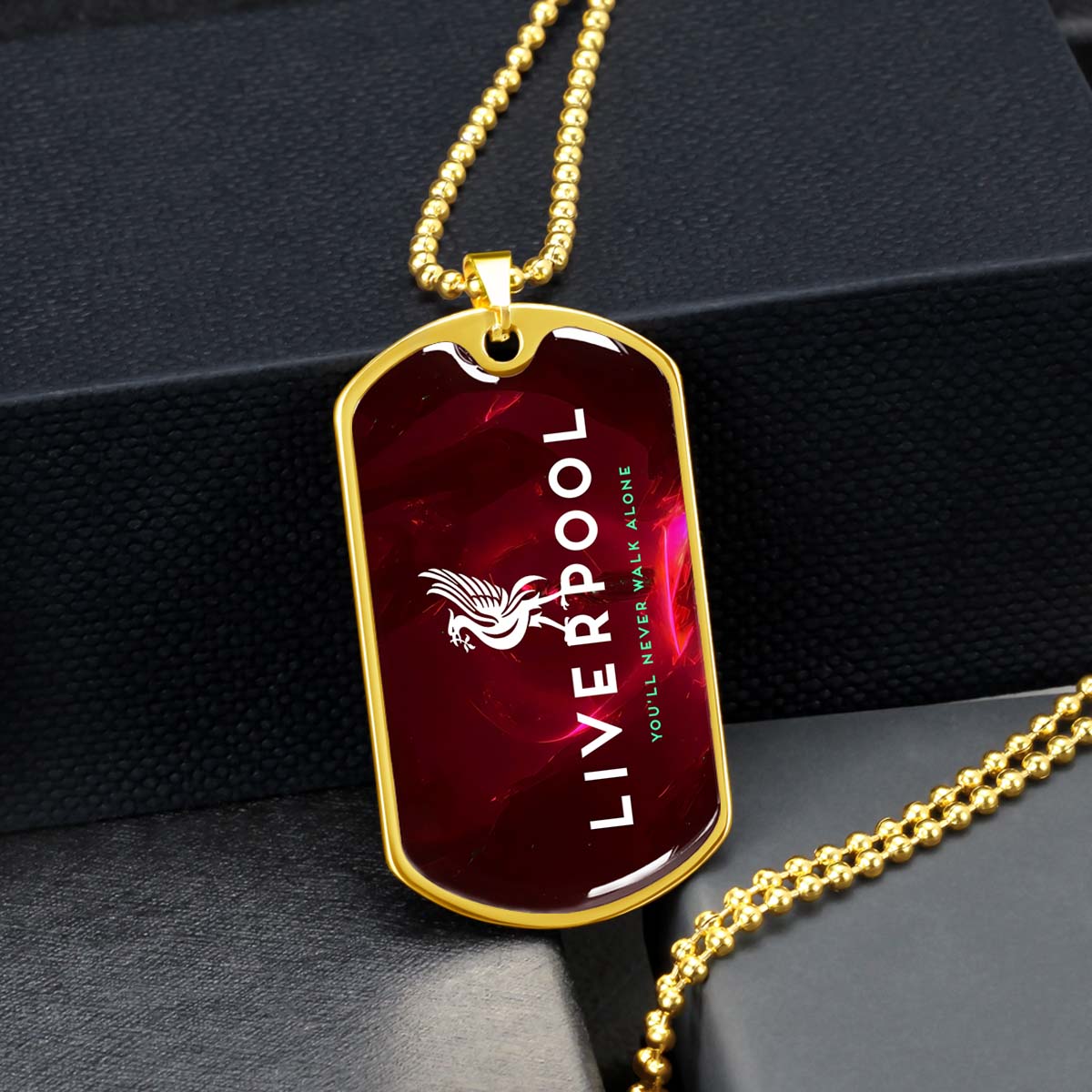 Soccer Dog Tag Necklace - SCD007 - You Never Walk Alone - Liverpool FC - Football Club - Military Ball Chain