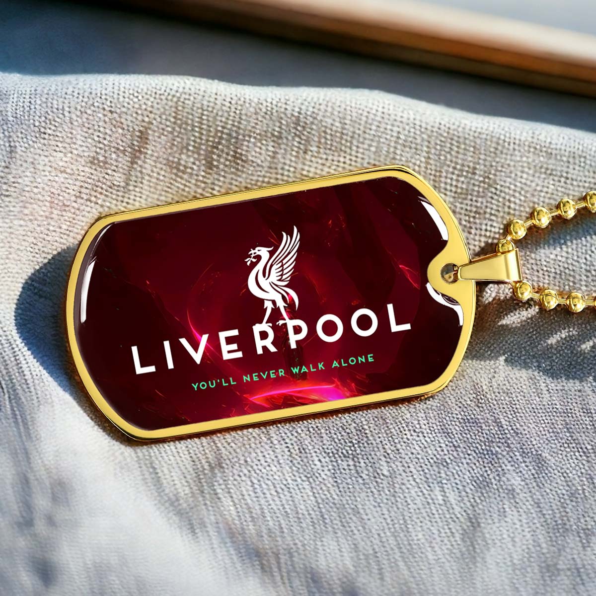 Soccer Dog Tag Necklace - SCD007 - You Never Walk Alone - Liverpool FC - Football Club - Military Ball Chain
