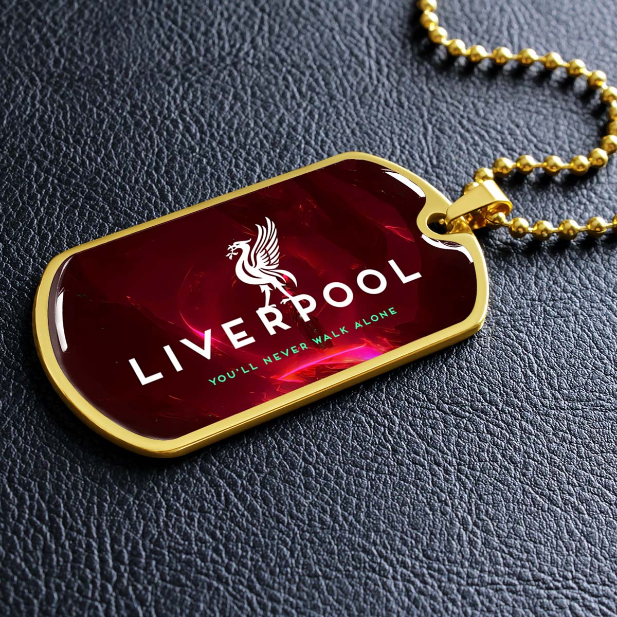 Soccer Dog Tag Necklace - SCD007 - You Never Walk Alone - Liverpool FC - Football Club - Military Ball Chain