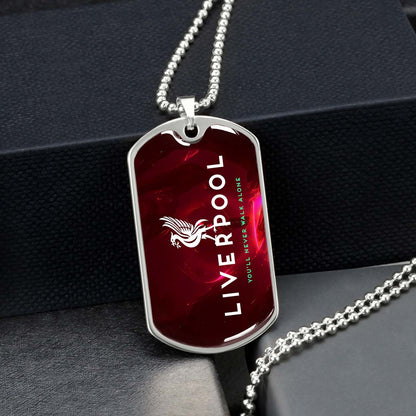 Soccer Dog Tag Necklace - SCD007 - You Never Walk Alone - Liverpool FC - Football Club - Military Ball Chain