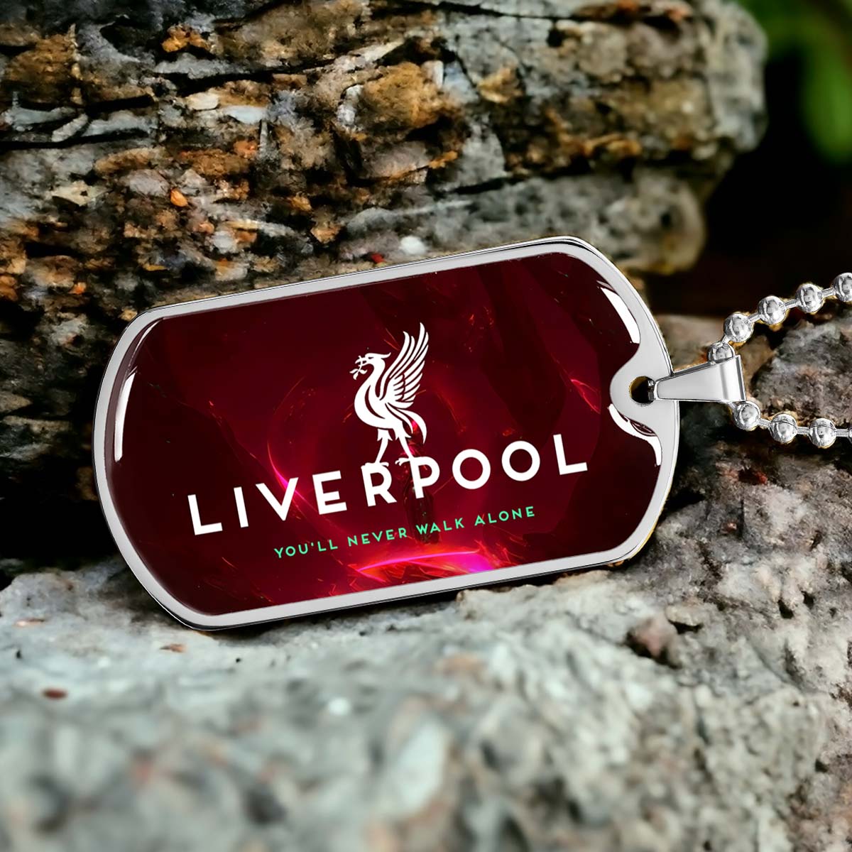 Soccer Dog Tag Necklace - SCD007 - You Never Walk Alone - Liverpool FC - Football Club - Military Ball Chain