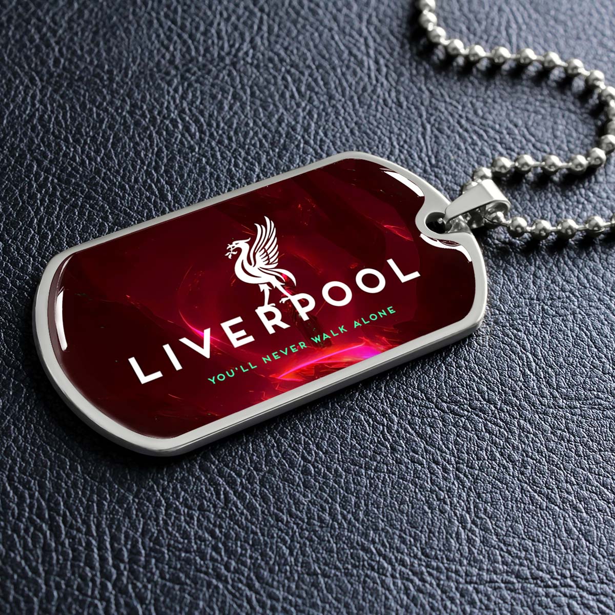 Soccer Dog Tag Necklace - SCD007 - You Never Walk Alone - Liverpool FC - Football Club - Military Ball Chain
