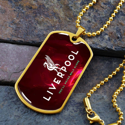 Soccer Dog Tag Necklace - SCD007 - You Never Walk Alone - Liverpool FC - Football Club - Military Ball Chain