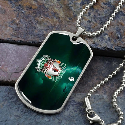 Soccer Dog Tag Necklace - SCD008 - You Never Walk Alone - Liverpool FC - Football Club - Military Ball Chain